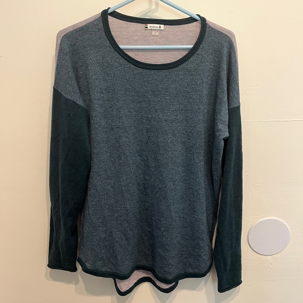 Cute and cozy!  Smartwool women’s colorblock sweater